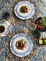 4 rectangular dinner plates Coral blue Coastal Coral Blue NEW - THE WILD SHOWCASE