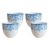 4 x Coffee cups Coral blue Coastal Coral Blue NEW - THE WILD SHOWCASE