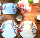 4x Dinner plates Bamboo & Singing Birds - THE WILD SHOWCASE