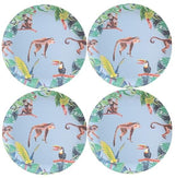 Bamboo plates monkey blue Catch Me Mini - THE WILD SHOWCASE