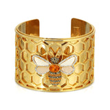 Bee Honeycomb Bracelet in Mother of Pearl - THE WILD SHOWCASE