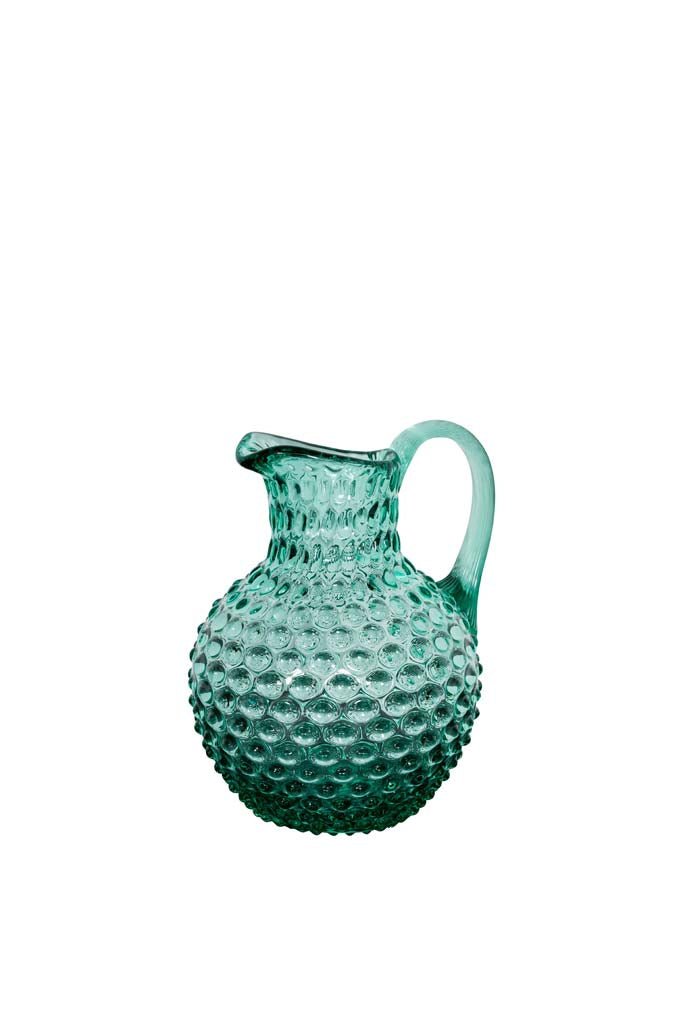 Large Pitcher Carafe Green Glass 