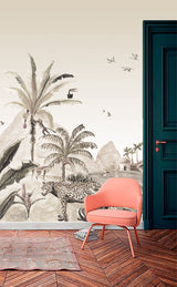 Wallpaper Jungle Landscape Sepia Jungle Landscape