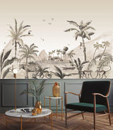 Wallpaper Jungle Landscape Sepia Jungle Landscape