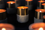 WHITE MARBLE BRASS CANDLE HOLDERS - THE WILD SHOWCASE