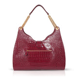 Empire Cheetah Hobo Bag: Designer Shoulder Bag in Bordeaux Leather - THE WILD SHOWCASE