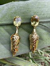 GREENGOLD PINEAPPLE QUARTZ EARRING - THE WILD SHOWCASE