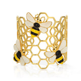 Honeycomb Bee Enamel and Mother of Pearl Bracelet - THE WILD SHOWCASE