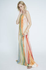 MAXI ONE SHOULDER RAINBOW DRESS - THE WILD SHOWCASE