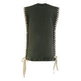 Sleeveless Crewneck with Ribbon in Olive - THE WILD SHOWCASE