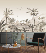 Wallpaper Jungle Landscape Sepia Jungle Landscape - THE WILD SHOWCASE