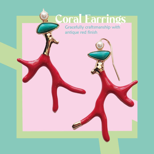 Coral Earrings - THE WILD SHOWCASE