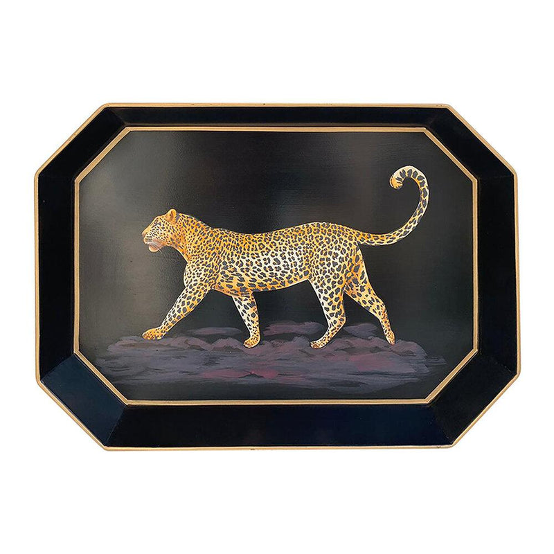 Hand-Painted Iron Tray - Leopard - THE WILD SHOWCASE