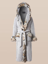 HOODED WOLVERINE FAUX FUR ROBE - The Wild Showcase