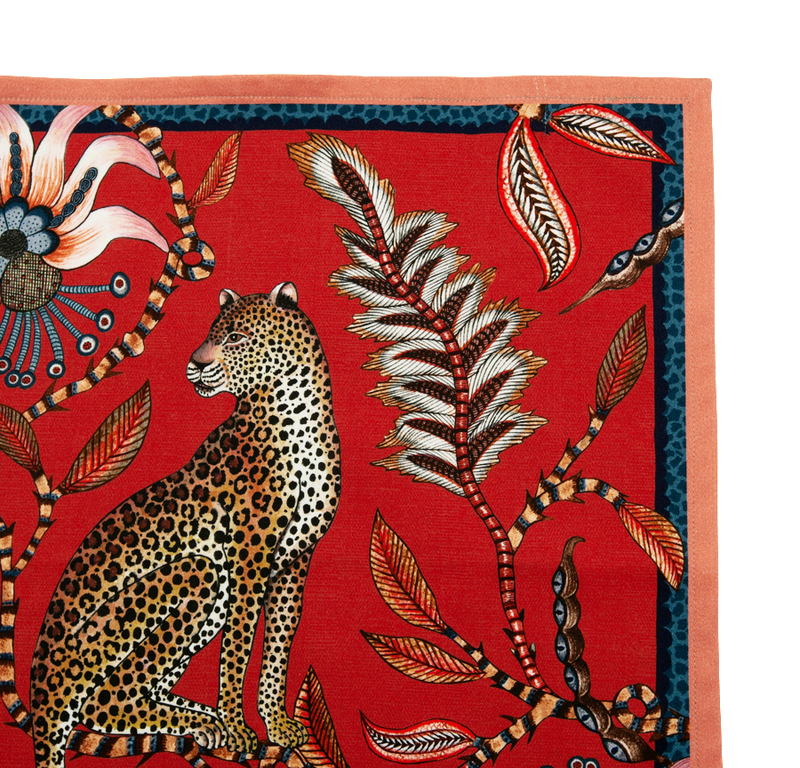 Leopard Napkins in Royal Red - The Wild Showcase