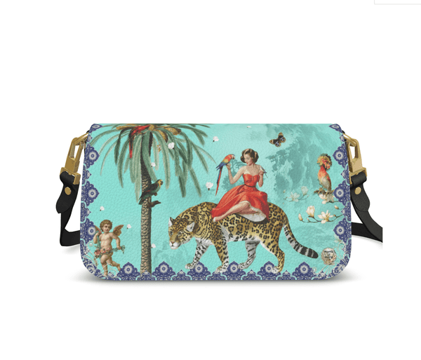 Mary Leather Cross Body Clutch - Turquoise - THE WILD SHOWCASE