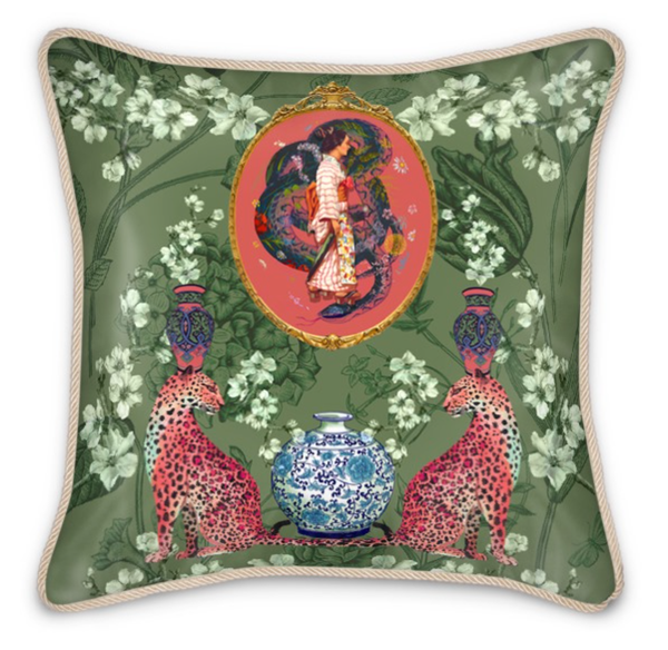 Mishcka 'Spring' Silk Cushion - THE WILD SHOWCASE