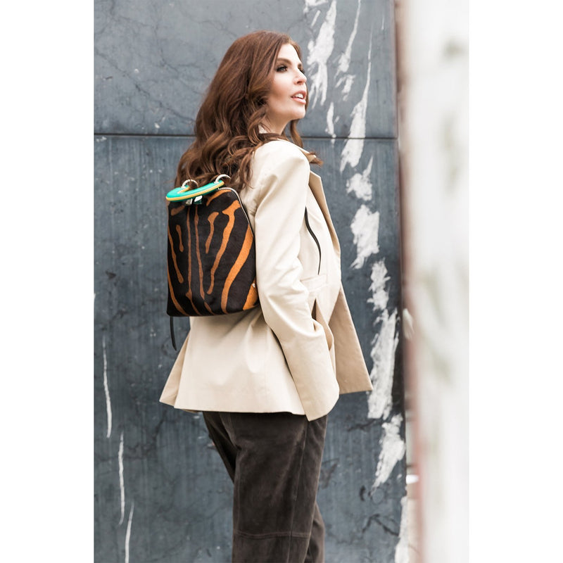 calf mini backpack Racer Haircalf Mini: Women's Designer Backpack in Zebra Print – THE WILD SHOWCASE