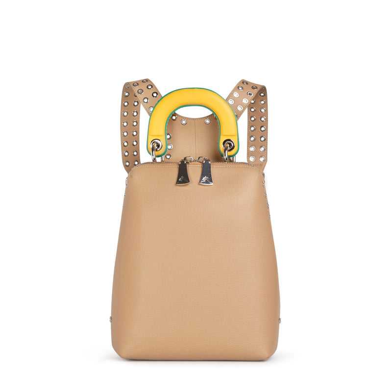 Racer Mini: Women's Designer Backpack in Beige Leather – THE WILD SHOWCASE